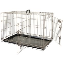 421668 flamingo pet crate "ebo" metallic brown 92x56x64 cm 517582