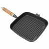 Öntöttvas grillserpenyő fa nyéllel 20 x 20 cm