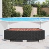 Polyrattan, fekete spa fellépő 92x45x25 cm