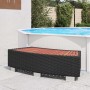Polyrattan, fekete spa fellépő 92x45x25 cm
