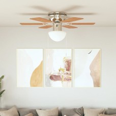 Díszes mennyezeti ventilátor lámpával 82 cm világosbarna