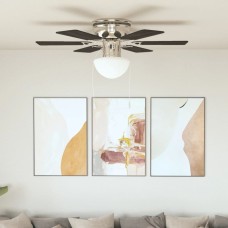 Díszes mennyezeti ventilátor lámpával 82 cm sötétbarna