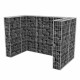 Acél gabion 2 db gurulós kukához 180 x 100 x 120 cm