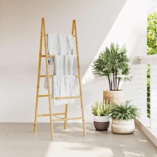 Dupla törölközőszárító létra 5 fokos bambusz 50x160 cm