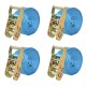 4 db kék racsnis rögzítőheveder 2 tonna 6 m x 38 mm