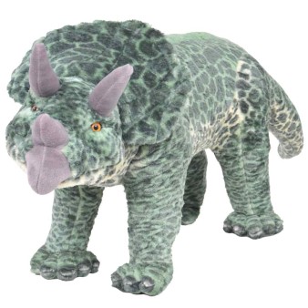 Zöld álló triceratops plüssjáték xxl