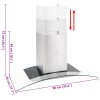 Rozsdamentes acél, fali páraelszívó 90 cm 756 m³/óra led