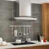 Rozsdamentes acél, fali páraelszívó 90 cm 756 m³/óra led