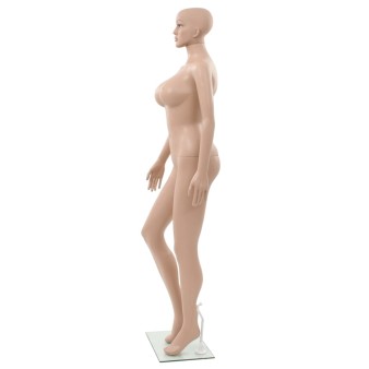 Bézs színű szexi női próbababa üvegtalppal 180 cm