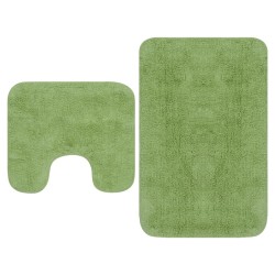 2 darabos zöld szövet fürdőszobaszőnyeg-garnitúra