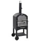 Kültéri faszenes pizzasütő kemence pizzakővel