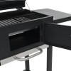 Fekete színű faszén tüzelésű grillsütő alsó polccal