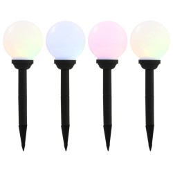 4 db napelemes kültéri led gömblámpa, 15 cm rgb