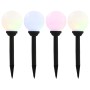 4 db napelemes kültéri led gömblámpa, 15 cm rgb