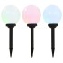 3 db napelemes kültéri led gömblámpa, 20 cm rgb