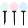 3 db napelemes kültéri led gömblámpa, 20 cm rgb