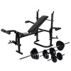 Súlyzópad állvánnyal/egykezes és kétkezes súlyzószettel 30,5 kg