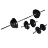 Súlyzópad állvánnyal/egykezes és kétkezes súlyzószettel 30,5 kg