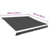 Antracitszürke vászon napellenző tető 3 x 2,5 m