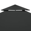Antracitszürke kétszintes pavilon tetőponyva 310 g/m² 4 x 3 m