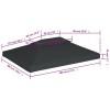 Antracitszürke kétszintes pavilon tetőponyva 310 g/m² 4 x 3 m