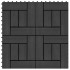 11 db (1 m2) fekete wpc teraszburkoló lap 30 x 30 cm