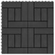 11 db (1 m2) fekete wpc teraszburkoló lap 30 x 30 cm