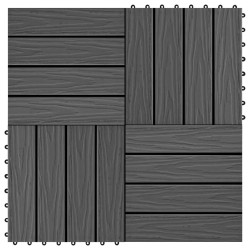 11 db (1 m2) fekete dombornyomott wpc burkolólap 30x30 cm