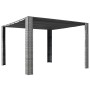 Szürke és antracit polyrattan pavilon tetővel 300x300x220 cm