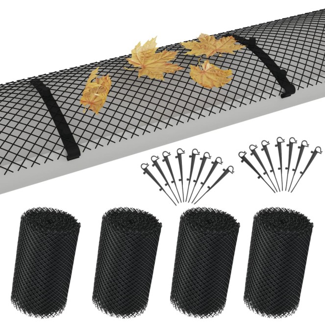 4-részes hdpe ereszcsatorna-háló kapcsokkal 1,08 m2 4-részes hdpe ereszcsatorna-háló kapcsokkal 1,08 m2