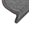 15 db sötétszürke félkör alakú lépcsőszőnyeg 56 x 17 x 3 cm