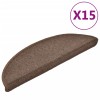 15 db lépcsőszőnyeg 56 x 17 x 3 cm kávébarna félkör alakú lépcsőszőnyeg