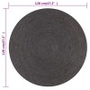 sötétszürke kézzel font kör alakú jutaszőnyeg 120 cm