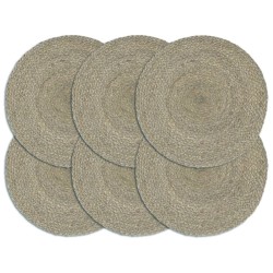 6 db sima szürke kerek jutaalátét 38 cm