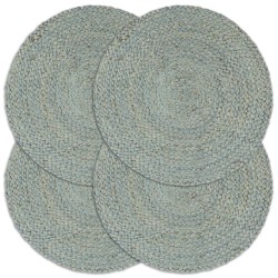 4 db sima olívazöld kerek jutaalátét 38 cm