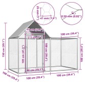 Horganyzott acél tyúkól 2 x 1 x 1,5 m Horganyzott acél tyúkól 2 x 1 x 1,5 m