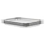 4 db rozsdamentes acél gasztronorm edény gn 1/1 20 mm