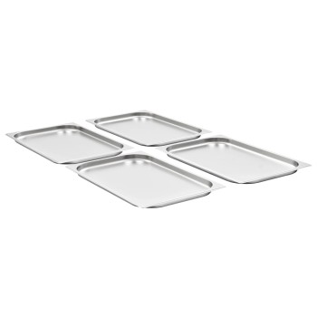 4 db rozsdamentes acél gasztronorm edény gn 1/1 20 mm