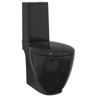 Fekete kerámia wc öblítőrendszerrel