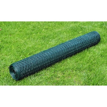 Zöld pvc-bevonatú csirkeháló drótkerítés 25 x 0,75 m