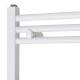 Fürdőszobai törölközőszárító radiátor központi fűtéssel oldalsó és középső csatlakozóval ívelt 480 x 480 mm