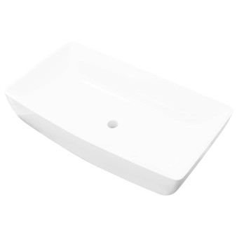 Luxus kerámia mosdó négyszögletű mosogató fehér 71 x 39 cm