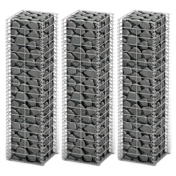 3 db gabion kosár horganyzott drótból 25 x 25 x 100 cm