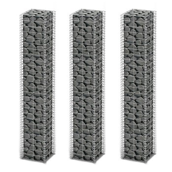 3 db gabion kosár horganyzott drótból 25 x 25 x 150 cm