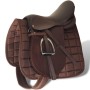 Lovaglás nyereg készlet 17,5 "valódi bőr barna 18 cm 5-az-1- be