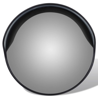 Fekete kültéri pc műanyag domború közlekedési tükör 30 cm