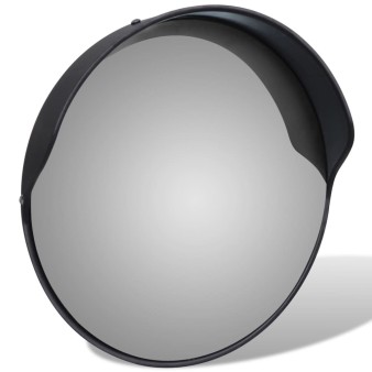 Fekete kültéri pc műanyag domború közlekedési tükör 30 cm