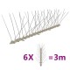 6 db 3 m-es négysoros műanyag madár- és galambriasztó tüske