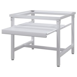 Fehér mosógéptartó állvány kihúzható polccal