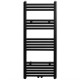 Egyenes fekete törölközőszárító radiátor központi fűtéssel 500x1160 mm